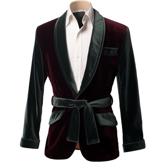 Men's Vintage Velvet Smoking Jacket