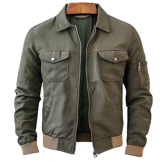 Linen Bomber Jacket Men Light Weight Grey