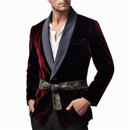 Men's Vintage Velvet Smoking Jacket