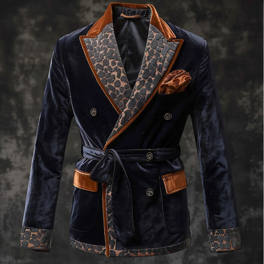 Vintage Velvet Smoking Jacket Men