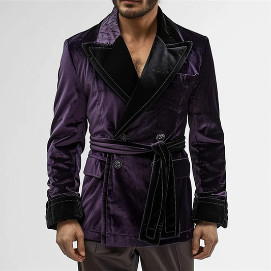 Vintage Velvet Smoking Jacket Men