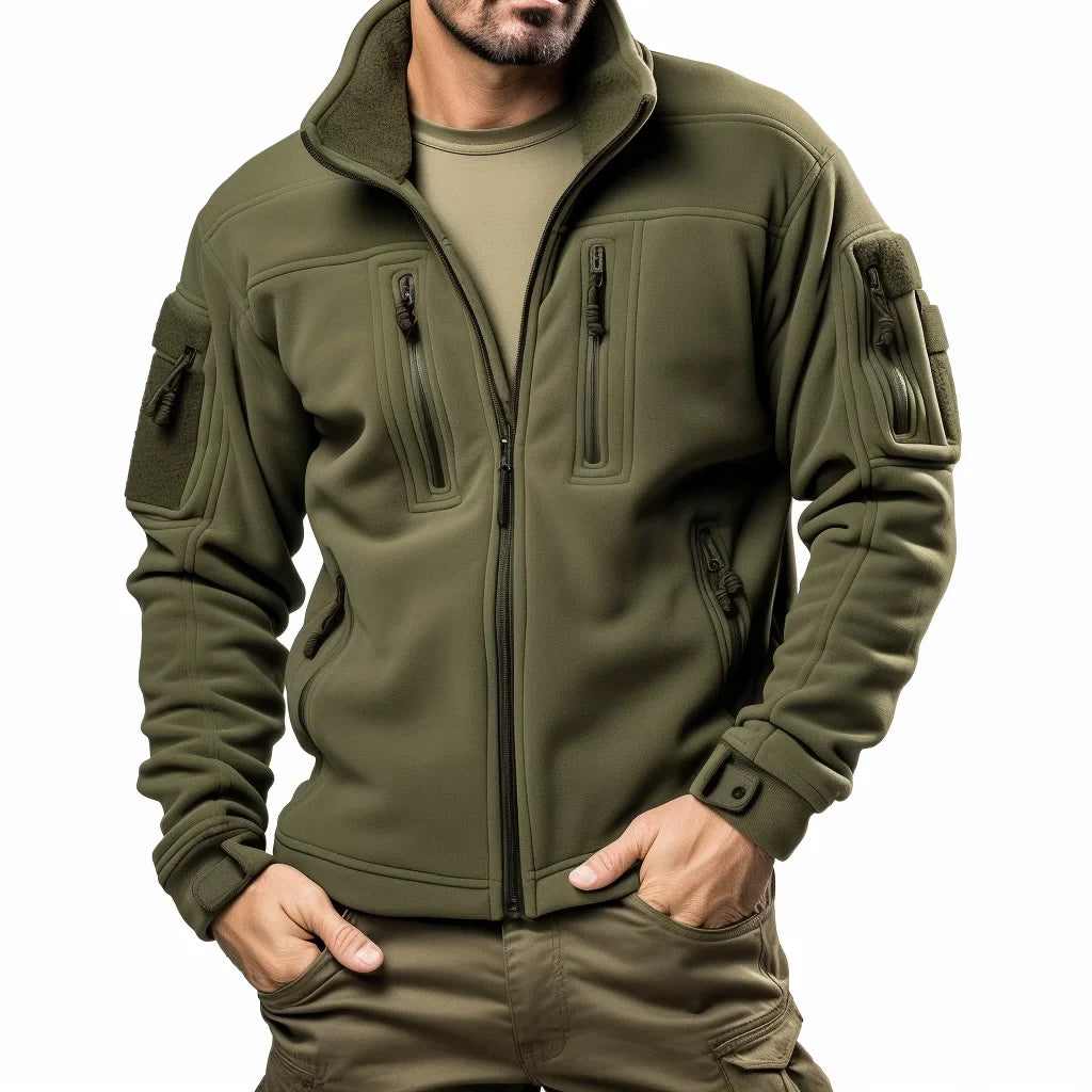 Men's Vintage Polar Fleece Military Cargo Jackets