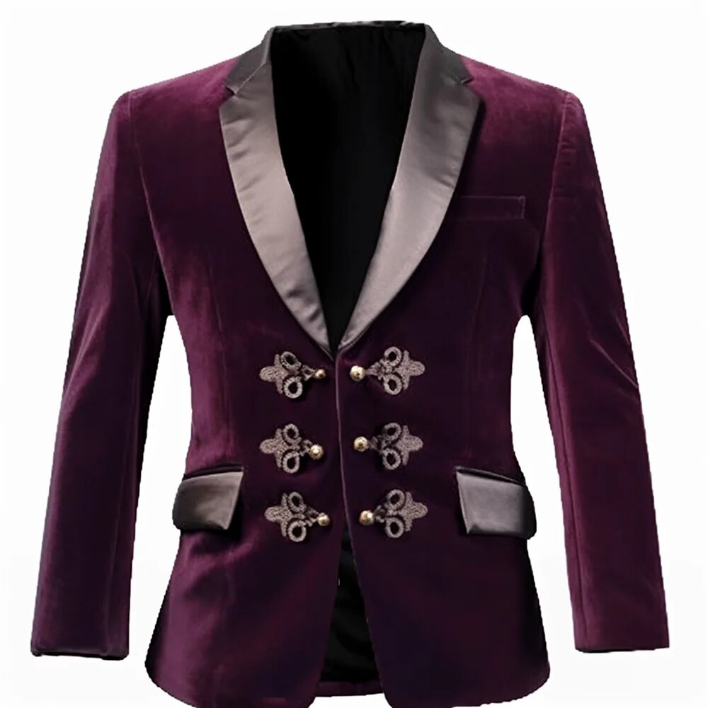 Men's Vintage Velvet Smoking Jacket