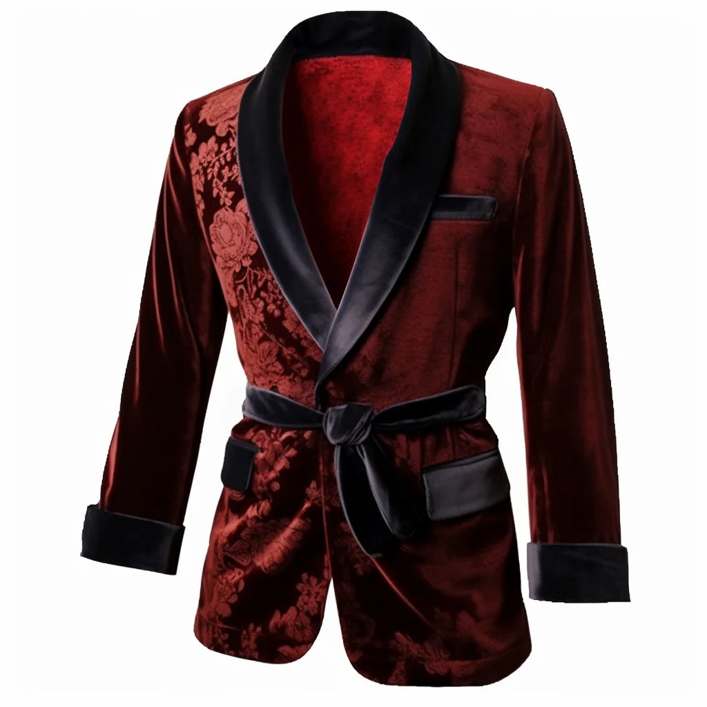 Men's Vintage Velvet Smoking Jacket