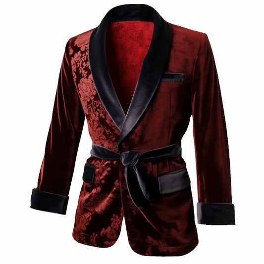 Men's Vintage Velvet Smoking Jacket