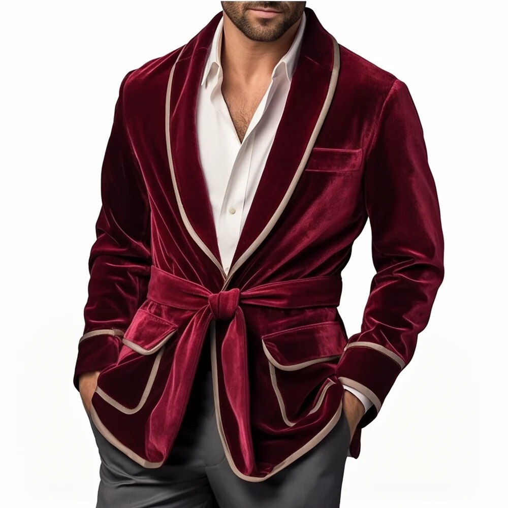 Men's Vintage Velvet Smoking Jacket