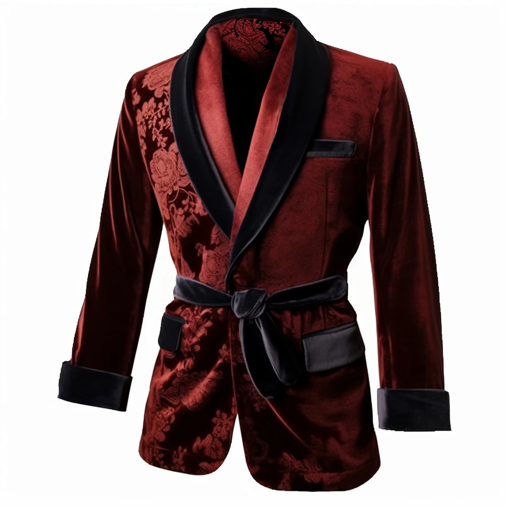 Men's Vintage Velvet Smoking Jacket