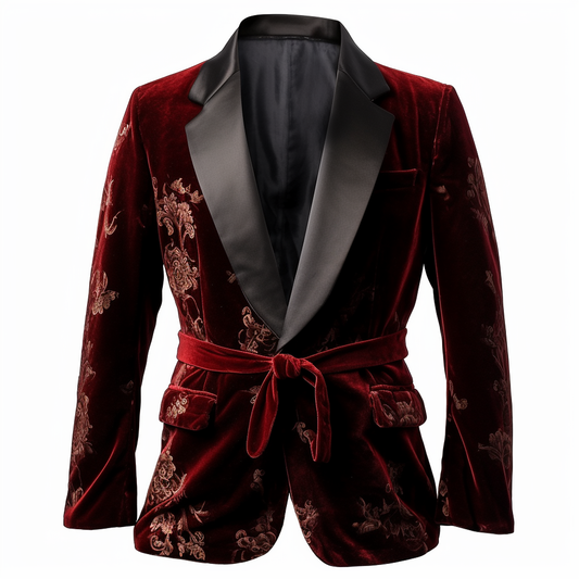 Vintage Velvet Smoking Jacket Men