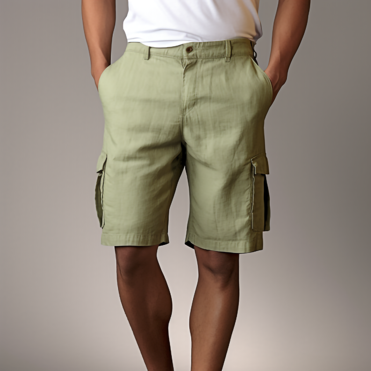 Linen Cargo Shorts